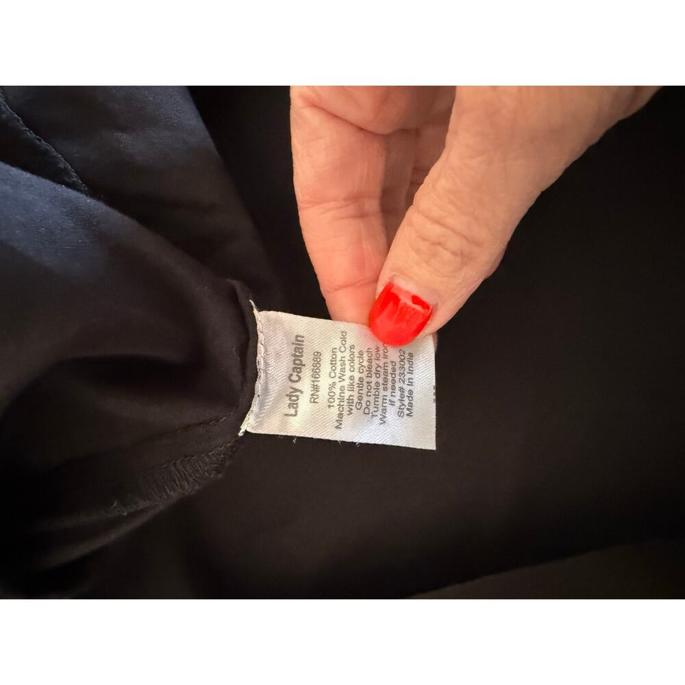 Lady Captain black button down midi size M - Picture 7 of 8